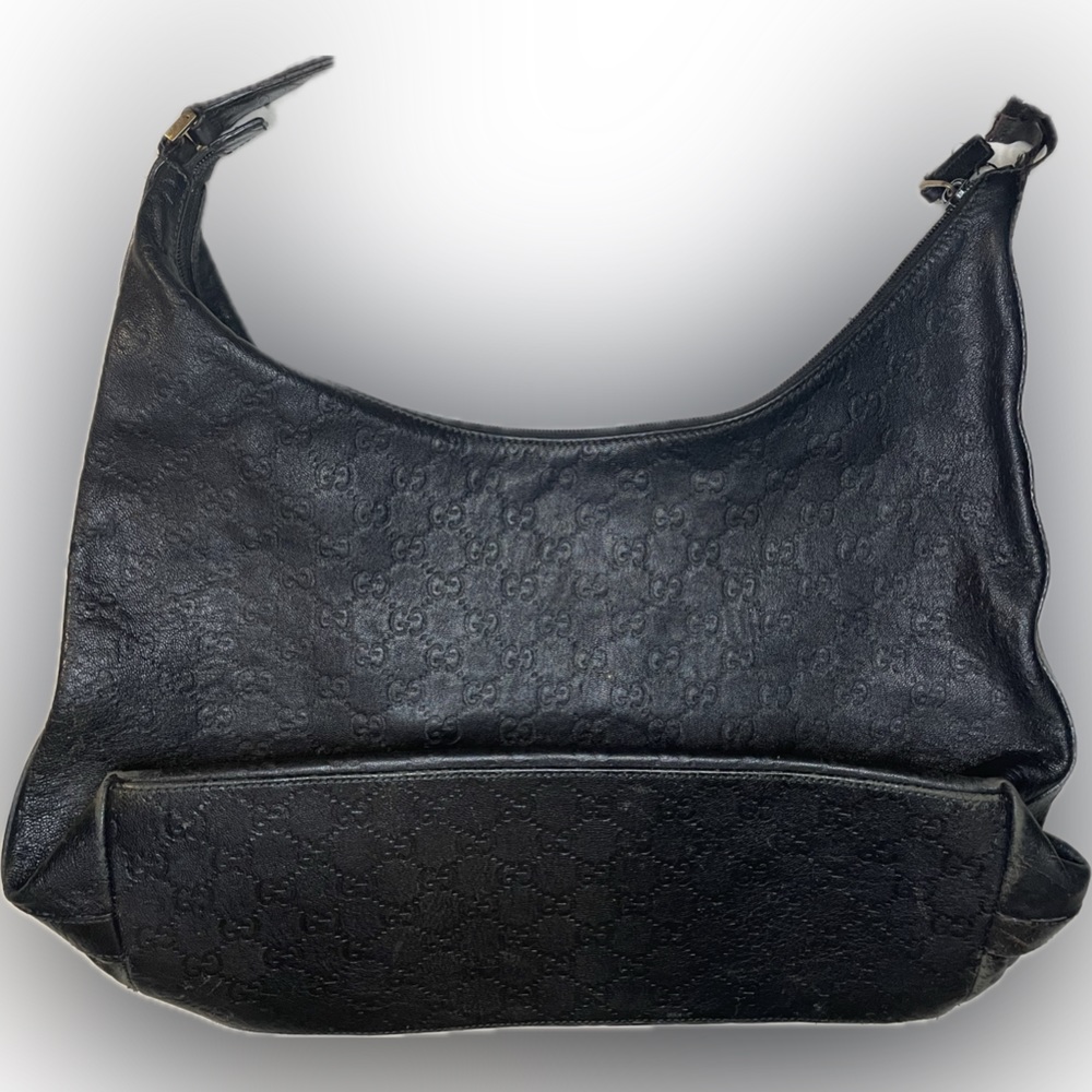 Gucci Leather Guccisima Engraved Print Shoulder Bag